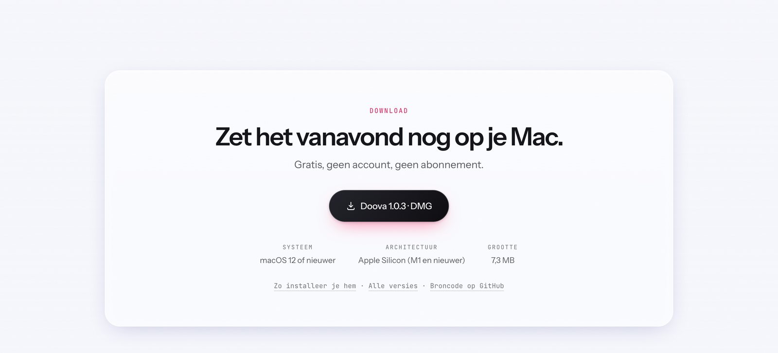 Downloadsectie van doova.space