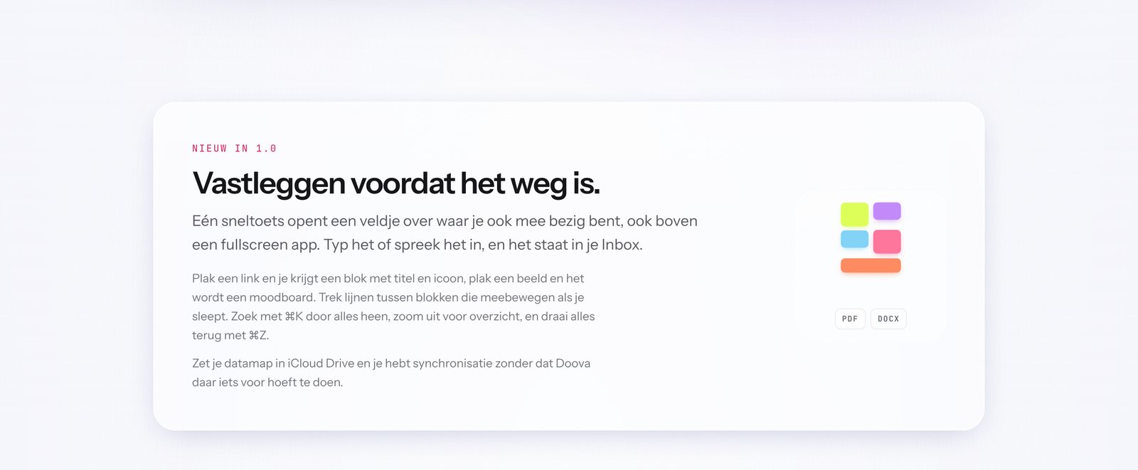 Wat is er nieuw op doova.space