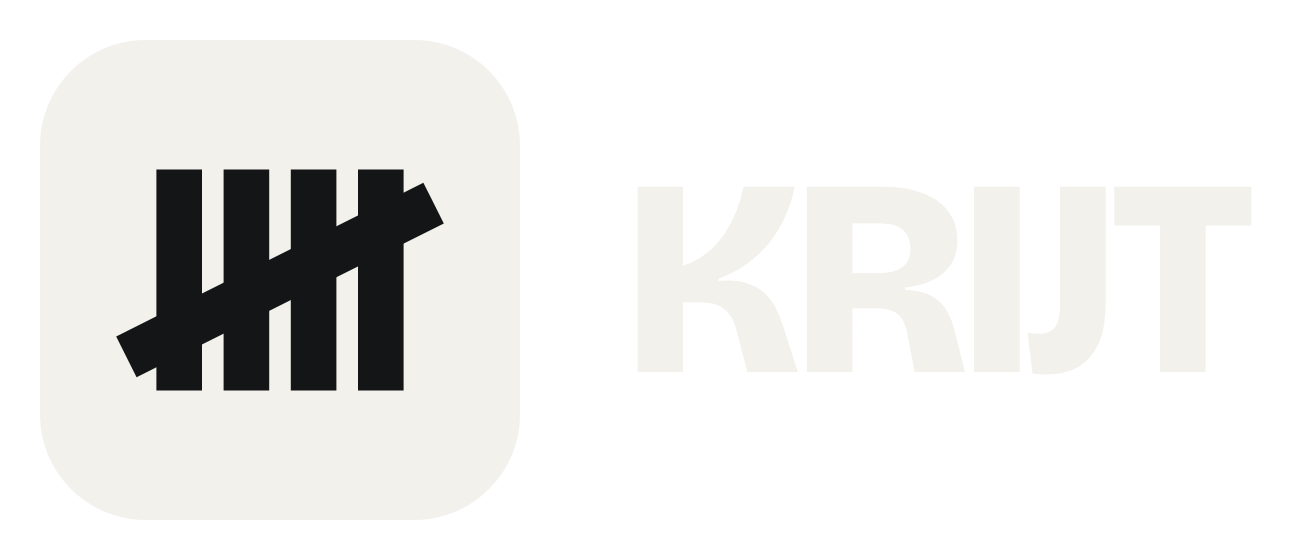 Het woordmerk van KRIJT op donker