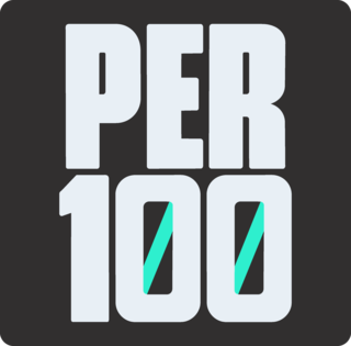 Het app-logo van PER100 op licht