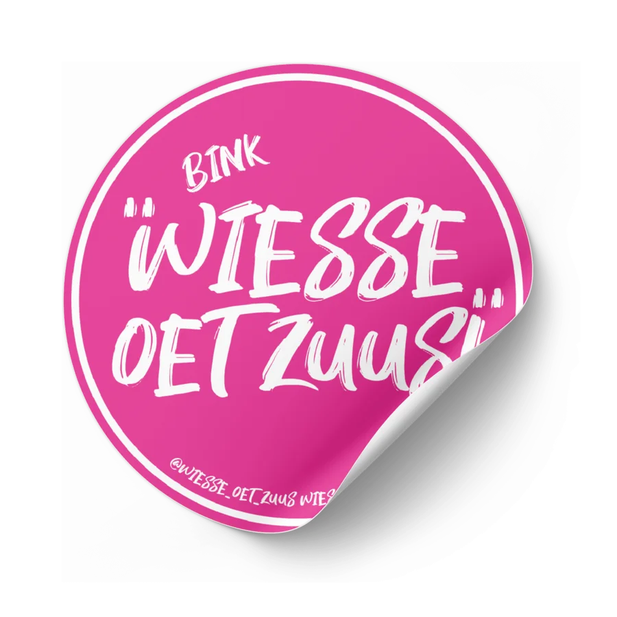 Het stickerlogo van WIESSE OET ZUUS