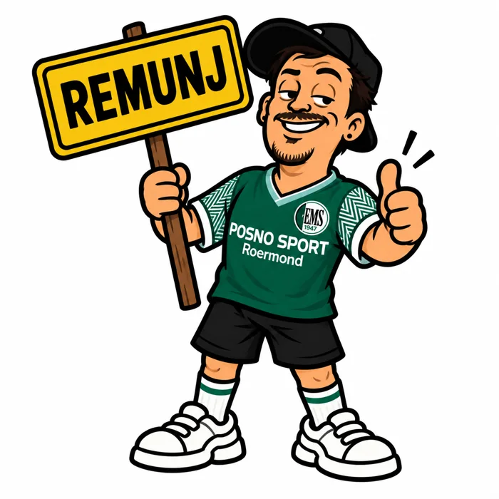 Mikey Remunj met het Remunj-bord